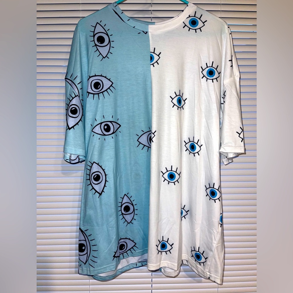evil eye color block t-shirt